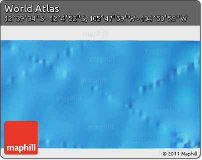 Physical 3D Map of the Area around 12° 22' 13" S, 105° 19' 29" W