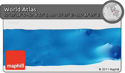 Physical Panoramic Map of the Area around 12° 22' 13" S, 106° 19' 29" E