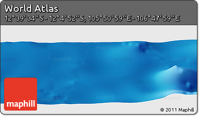Physical Panoramic Map of the Area around 12° 22' 13" S, 106° 19' 29" E