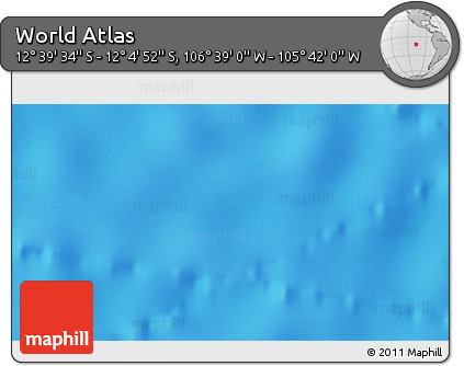 Shaded Relief 3D Map of the Area around 12° 22' 13" S, 106° 10' 30" W