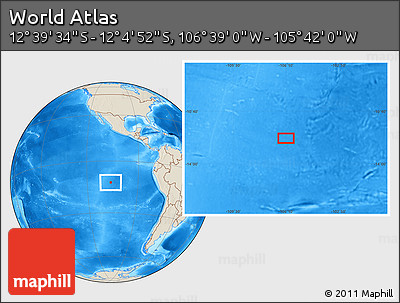 Shaded Relief Location Map of the Area around 12° 22' 13" S, 106° 10' 30" W