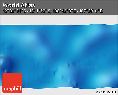 Physical 3D Map of the Area around 12° 22' 13" S, 107° 10' 30" E
