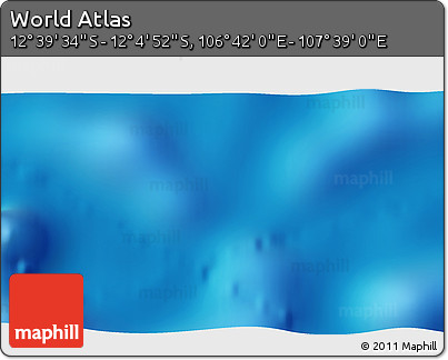 Physical 3D Map of the Area around 12° 22' 13" S, 107° 10' 30" E