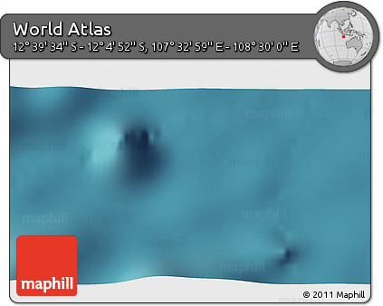 Satellite 3D Map of the Area around 12° 22' 13" S, 108° 1' 30" E