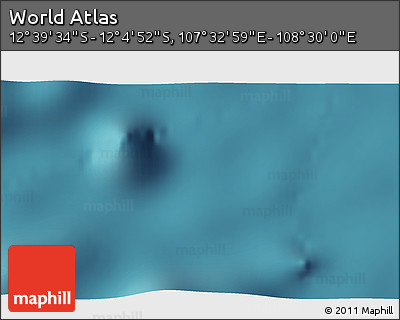 Satellite 3D Map of the Area around 12° 22' 13" S, 108° 1' 30" E