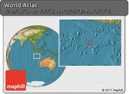 Satellite Location Map of the Area around 12° 22' 13" S, 108° 1' 30" E