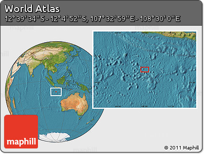 Satellite Location Map of the Area around 12° 22' 13" S, 108° 1' 30" E