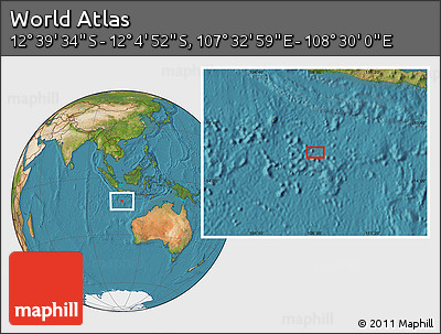 Satellite Location Map of the Area around 12° 22' 13" S, 108° 1' 30" E