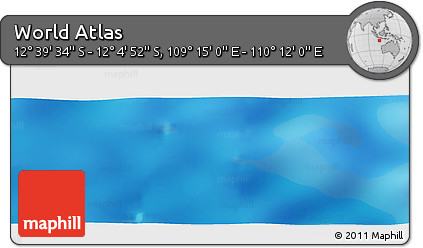 Physical Panoramic Map of the Area around 12° 22' 13" S, 109° 43' 29" E