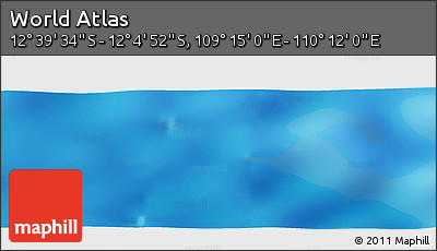 Physical Panoramic Map of the Area around 12° 22' 13" S, 109° 43' 29" E