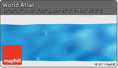 Physical Panoramic Map of the Area around 12° 22' 13" S, 109° 43' 29" E