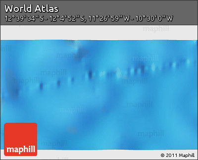 Physical 3D Map of the Area around 12° 22' 13" S, 10° 58' 29" W