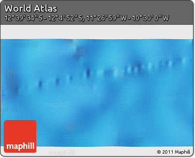 Physical 3D Map of the Area around 12° 22' 13" S, 10° 58' 29" W