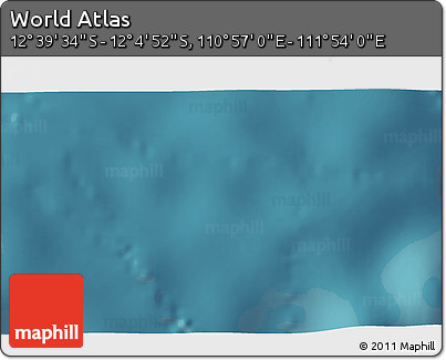 Satellite 3D Map of the Area around 12° 22' 13" S, 111° 25' 30" E
