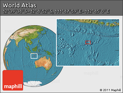 Satellite Location Map of the Area around 12° 22' 13" S, 112° 16' 30" E