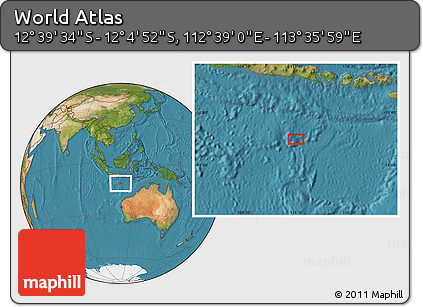 Satellite Location Map of the Area around 12° 22' 13" S, 113° 7' 30" E