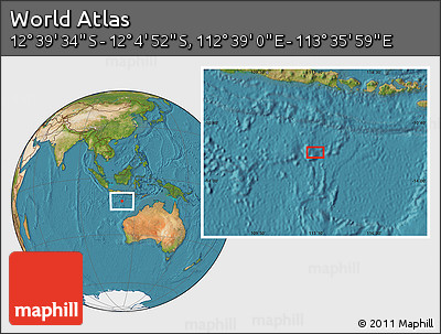 Satellite Location Map of the Area around 12° 22' 13" S, 113° 7' 30" E
