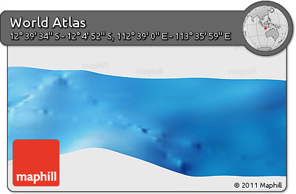 Physical Panoramic Map of the Area around 12° 22' 13" S, 113° 7' 30" E
