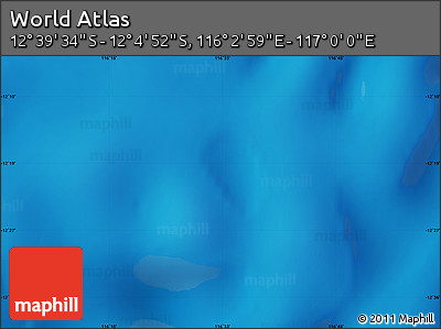 Physical Map of the Area around 12° 22' 13" S, 116° 31' 30" E