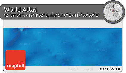 Physical Panoramic Map of the Area around 12° 22' 13" S, 117° 22' 30" E