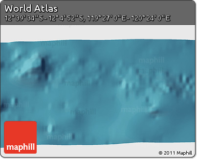 Satellite 3D Map of the Area around 12° 22' 13" S, 119° 55' 30" E