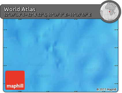 Physical Map of the Area around 12° 22' 13" S, 11° 7' 30" E