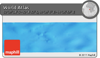 Physical Panoramic Map of the Area around 12° 22' 13" S, 11° 7' 30" E