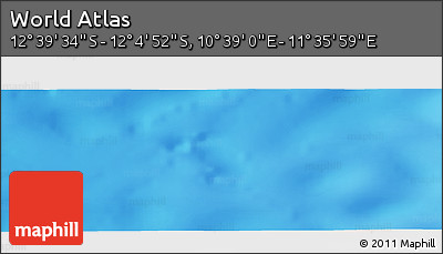 Physical Panoramic Map of the Area around 12° 22' 13" S, 11° 7' 30" E