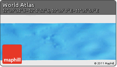 Physical Panoramic Map of the Area around 12° 22' 13" S, 11° 7' 30" E