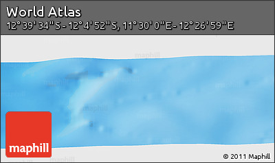 Physical Panoramic Map of the Area around 12° 22' 13" S, 11° 58' 29" E