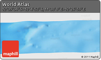 Physical Panoramic Map of the Area around 12° 22' 13" S, 11° 58' 29" E
