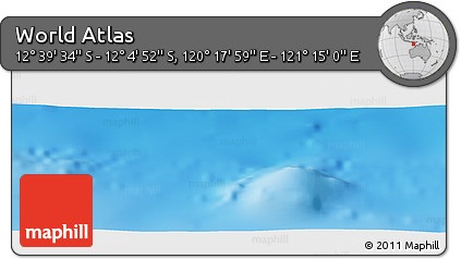 Physical Panoramic Map of the Area around 12° 22' 13" S, 120° 46' 30" E