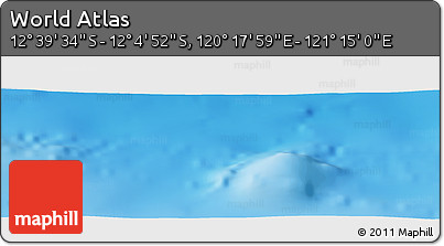 Physical Panoramic Map of the Area around 12° 22' 13" S, 120° 46' 30" E