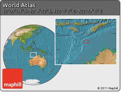 Satellite Location Map of the Area around 12° 22' 13" S, 122° 28' 29" E