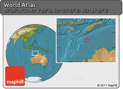 Satellite Location Map of the Area around 12° 22' 13" S, 123° 19' 29" E
