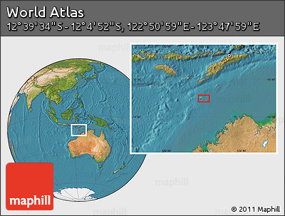 Satellite Location Map of the Area around 12° 22' 13" S, 123° 19' 29" E