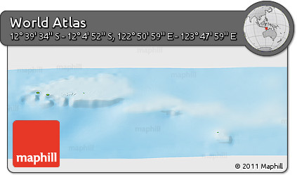 Physical Panoramic Map of the Area around 12° 22' 13" S, 123° 19' 29" E