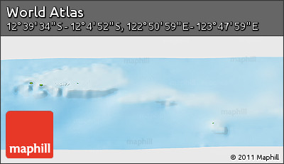 Physical Panoramic Map of the Area around 12° 22' 13" S, 123° 19' 29" E