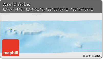 Physical Panoramic Map of the Area around 12° 22' 13" S, 123° 19' 29" E