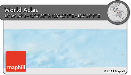 Physical Panoramic Map of the Area around 12° 22' 13" S, 124° 10' 30" E