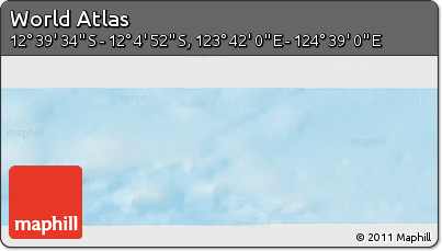 Physical Panoramic Map of the Area around 12° 22' 13" S, 124° 10' 30" E