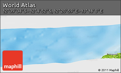 Physical Panoramic Map of the Area around 12° 22' 13" S, 12° 49' 29" E
