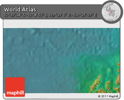 Satellite 3D Map of the Area around 12° 22' 13" S, 130° 7' 30" E