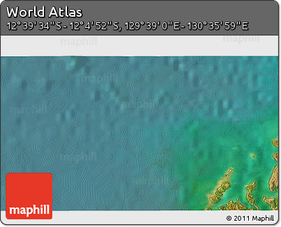 Satellite 3D Map of the Area around 12° 22' 13" S, 130° 7' 30" E