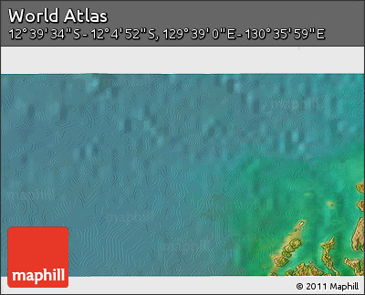 Satellite 3D Map of the Area around 12° 22' 13" S, 130° 7' 30" E