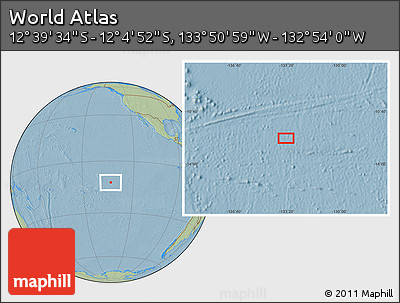 Savanna Style Location Map of the Area around 12° 22' 13" S, 133° 22' 30" W, hill shading