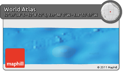 Shaded Relief Panoramic Map of the Area around 12° 22' 13" S, 139° 19' 29" W
