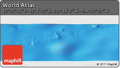 Shaded Relief Panoramic Map of the Area around 12° 22' 13" S, 139° 19' 29" W