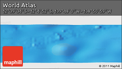 Shaded Relief Panoramic Map of the Area around 12° 22' 13" S, 139° 19' 29" W