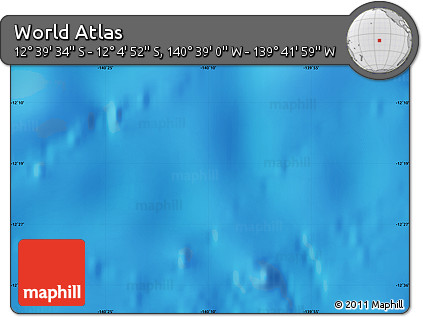Physical Map of the Area around 12° 22' 13" S, 140° 10' 30" W